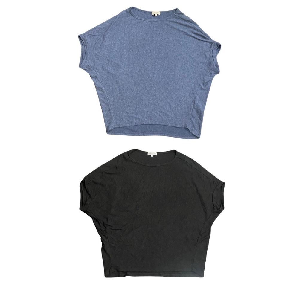 Michael Stars Selma Dolman Lot of Two Tops SZ L Relaxed Oversized Drapey Casual